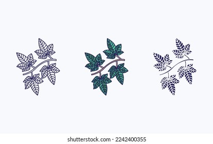 Ilustración de diseño vectorial de icono de hoja