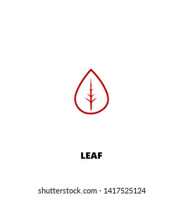 leaf icon. leaf vector design. sign design. red color