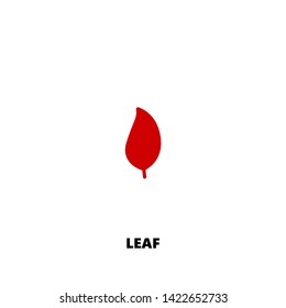 leaf icon. leaf vector design. sign design. red color