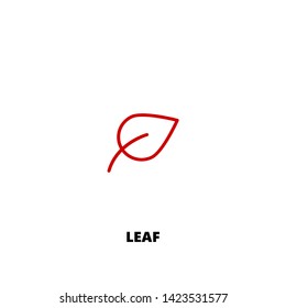 leaf icon. leaf vector design. sign design. red color
