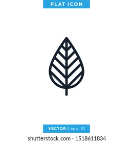 Leaf Icon Vector Design Template. Editable Stroke