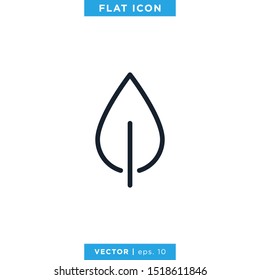 Leaf Icon Vector Design Template. Editable Stroke