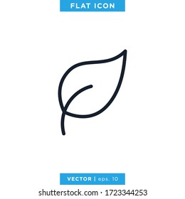 Leaf Icon Vector Design Template. Editable Stroke