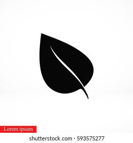 leaf icon vector, flat design best vector icon