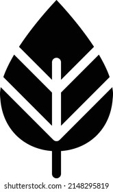 Leaf icon vector glyph symbol for nature, ecology and environment in a flat color glyph illustration
