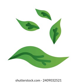 Leaf icon vector in gradient fill style with high vector quality suitable for ui and spring season