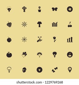leaf icon. leaf vector icons set acorn, butterflies, hand sprout and tree