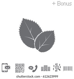 Leaf icon, vector illustration.