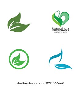 Leaf icon Vector Illustration design Logo template