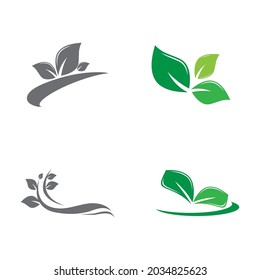 Icono de hoja Vector Ilustración de diseño Modelo de logotipo