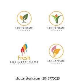 Leaf icon Vector Illustration design Logo template