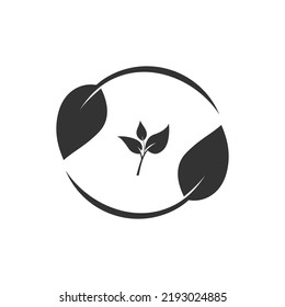 leaf icon. Vector illustration isolated on white background.