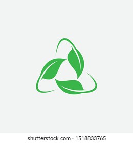 leaf icon vector illustration, leaf recycle logo design, eco logo design