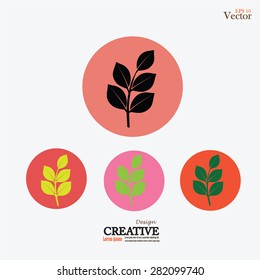 Leaf  Icon. Vector illustrations.