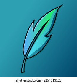 Leaf icon vector isolated. green turquoise leaves of trees and plants. Elements for eco and bio logos.