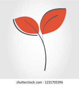 Leaf icon vector isolated on gray background. Trendy leaf icon in flat style. Template for app, label, ui, logo, poster and web site. Creative art concept, vector illustration