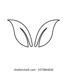 Leaf icon vector in line design template