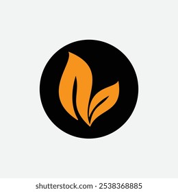 Leaf icon vector logo design template ,gold leaf