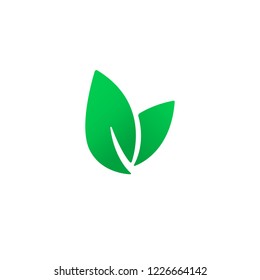 Leaf Icon, vector logo. Eco nature healthy concept. Green logotype natural plant symbol. Sign design for web site, mobile app. Element ecology bio organic illustration