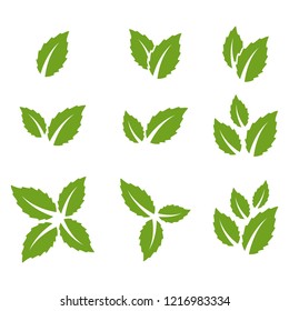 leaf icon vector logo template 