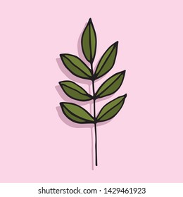 leaf icon vector on color background