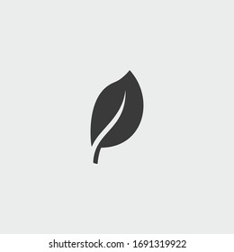leaf icon. leaf vector on gray background