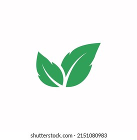 Vector de icono de hoja en fondo blanco