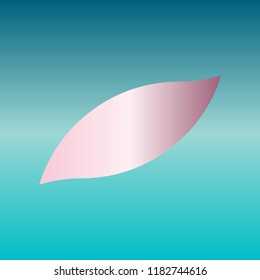 Leaf Icon. Vector. Pink bronze gradient icon at turquoise gradient background.