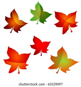 Leaf icon vector set 02