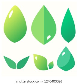 leaf icon vector set