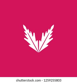 leaf icon vector. leaf sign on pink background. leaf icon for web and app