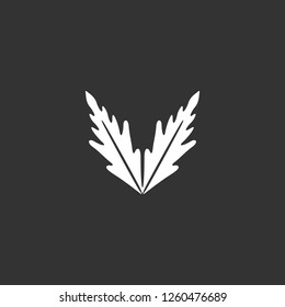 leaf icon vector. leaf sign on black background. leaf icon for web and app