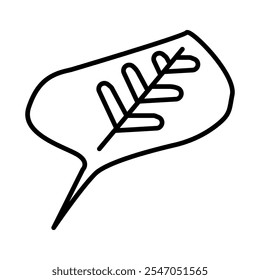 Leaf icon vector. Silhouette summer and spring branches