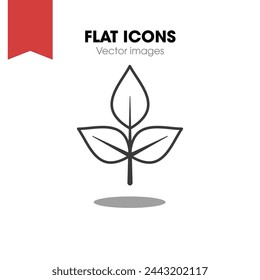 icono de hoja, vector de icono de hoja, en estilo plano de moda aislado sobre fondo blanco. imagen de icono de hoja, ilustración de icono de hoja
