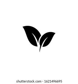 leaf icon vegan symbol logo template design element