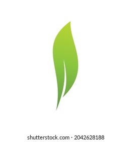 leaf icon with wavy and slim shape with gradient color