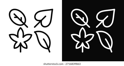 Estilo de fondo blanco y negro del icono de la hoja