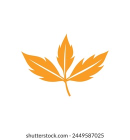 Leaf icon. Yellow Leaf icon on white background. Vector illustration