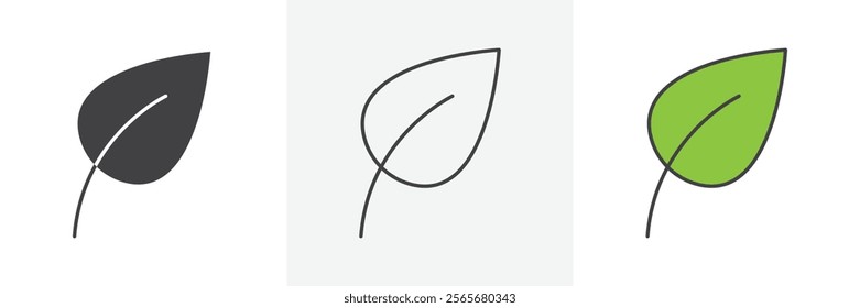 Leaf icons in black and colored versions