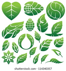 Leaf Icons Logo And Design Elements