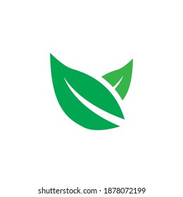 leaf icons logo on white background. vector illustration.