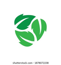 leaf icons logo on white background. vector illustration.