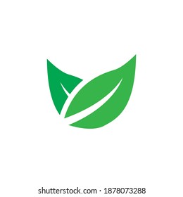 leaf icons logo on white background. vector illustration.