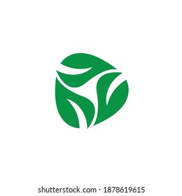 leaf icons logo on white background. vector illustration.