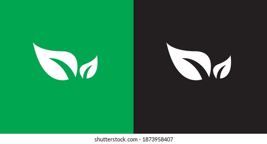 leaf icons natural set on white background. set of green leaf icons. drawn green  leaves set. leaf leaves icons set. vector illustration.