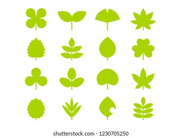 Leaf icons set