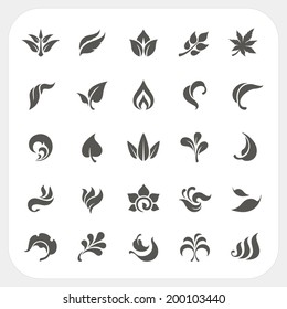 Leaf icons set