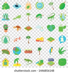 Leaf icons set. Cartoon style of 36 leaf vector icons for web for any design