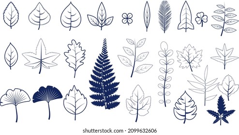Leaf icons set ecology nature element, green leafs, environment and nature eco sign