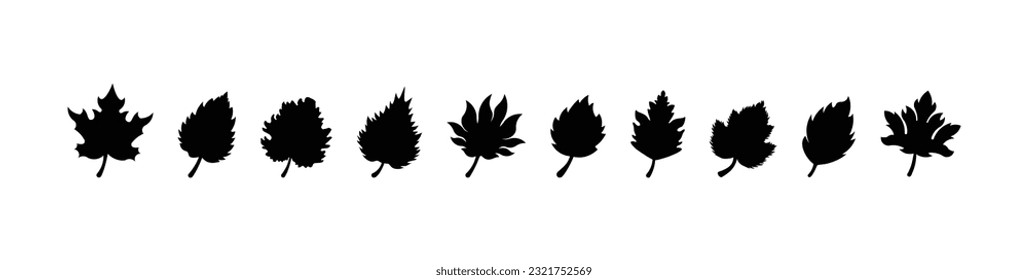 leaf icons set, leaf ecology nature element vector isolated on white background vector Illustration